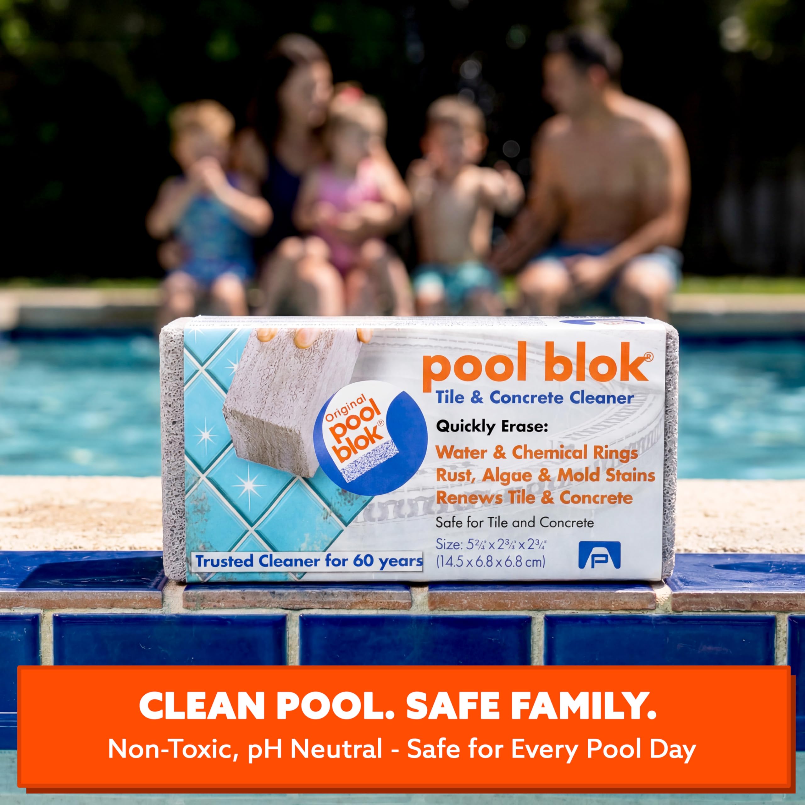 Pool Blok pumie used on bathroom sink hard-water spot showing multiuse benefit