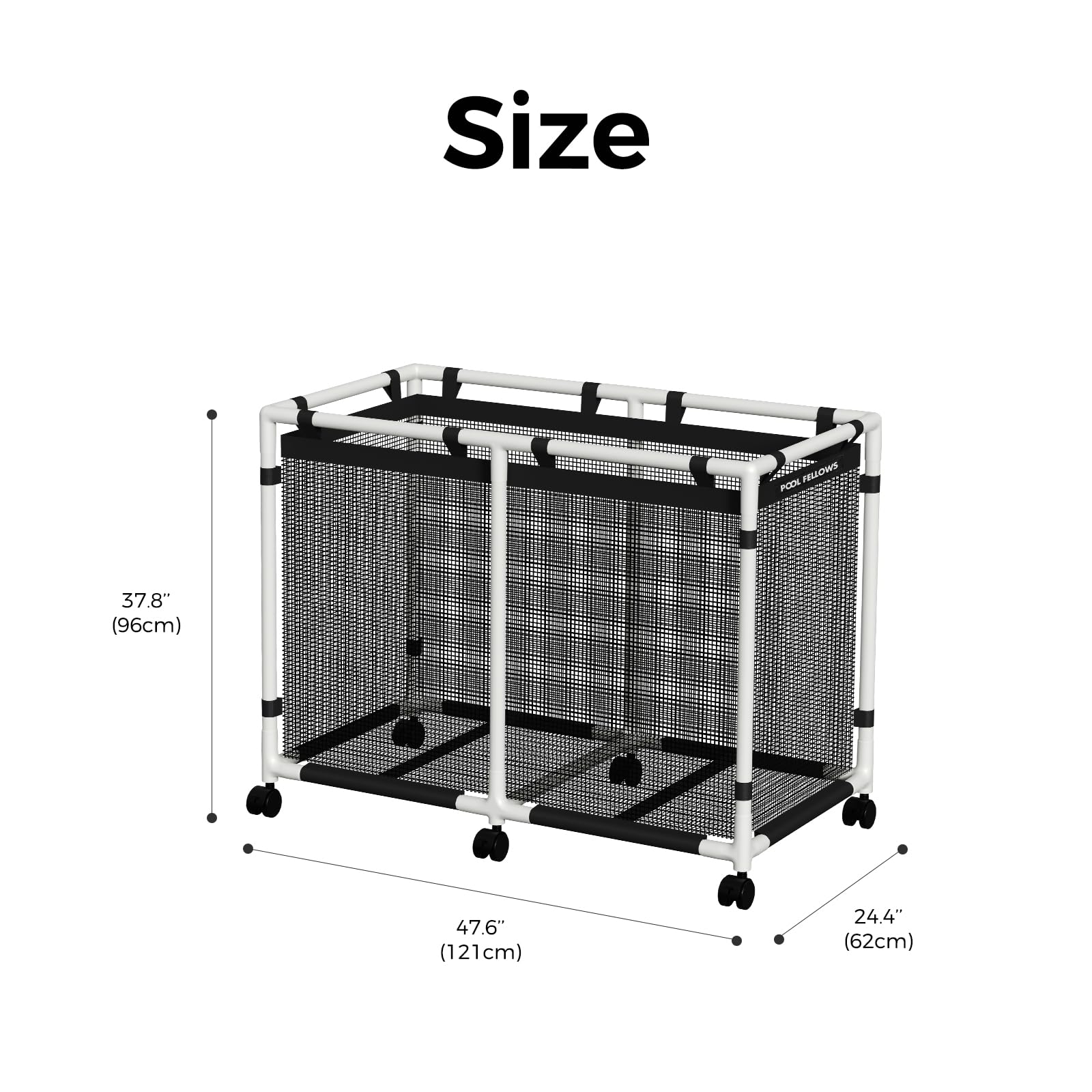 POOL FELLOWS collapsed flat for compact offseason storage and space saving