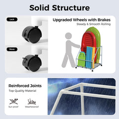 POOL FELLOWS non-cut-off rods detail protecting float seams and giving gentle support
