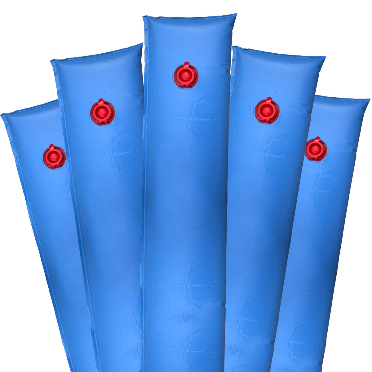 Pool Mate 8 ft blue water tubes front packaged set showing durable material benefit