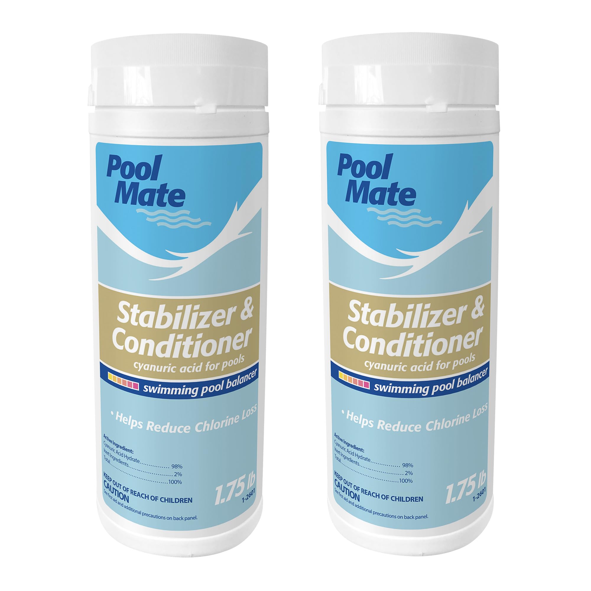 Pool Mate front packaging showing product label and weight with clear instructions benefit