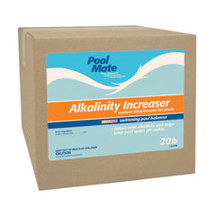 Pool Mate front packaging showing 20-pound container for easy storage and dosing