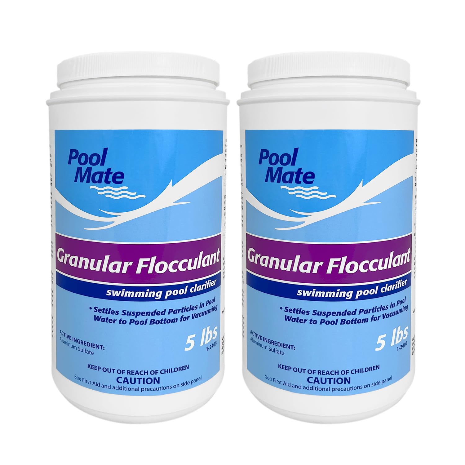 Pool Mate front packaging showing two 5-pound bags and clear usage benefit