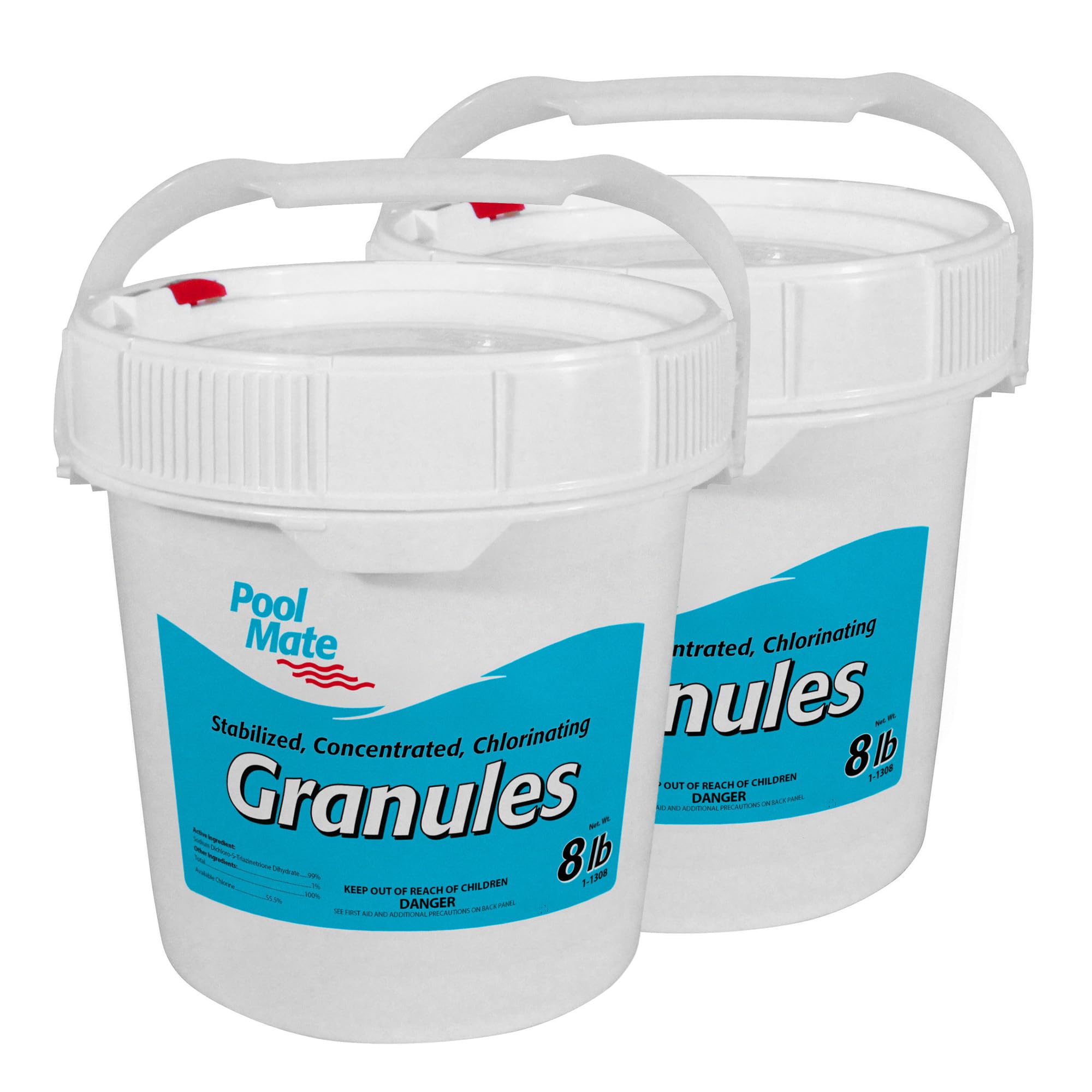 Pool Mate front packaging showing 16-pound container and product branding for easy identification