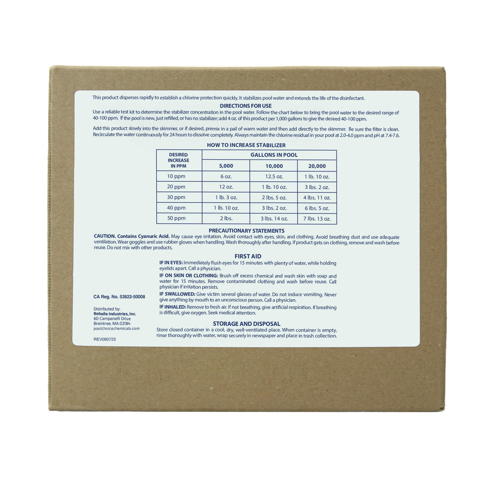 Pool Mate granular texture close-up highlighting fast-dissolving cyanuric acid