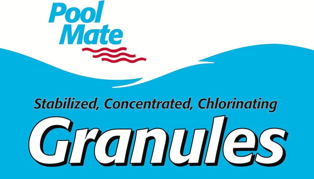 Pool Mate in use broadcasting granules into pool for even sanitization benefit
