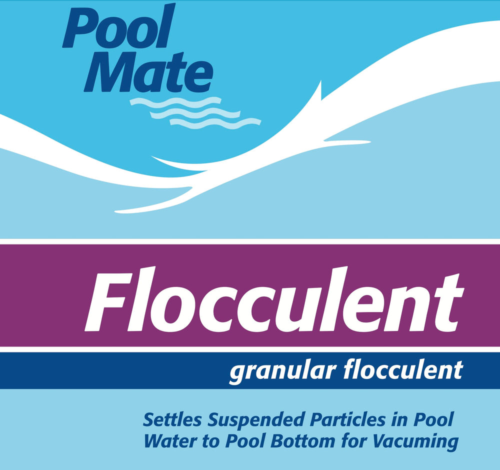 Pool Mate container beside measuring tape showing five-pound scale benefit