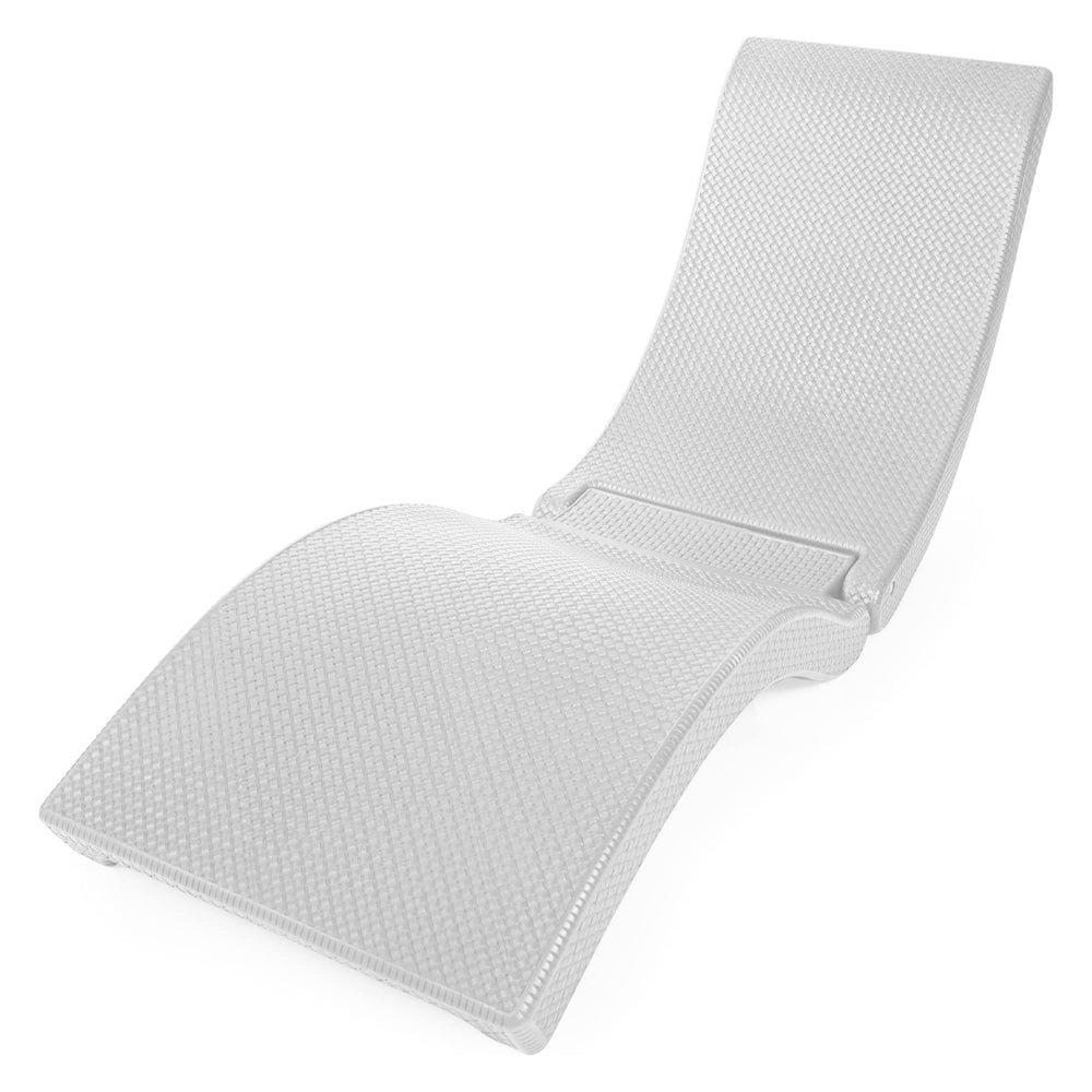 Pool Mate vanilla chaise front view showing sleek rattan look and elegant poolside benefit