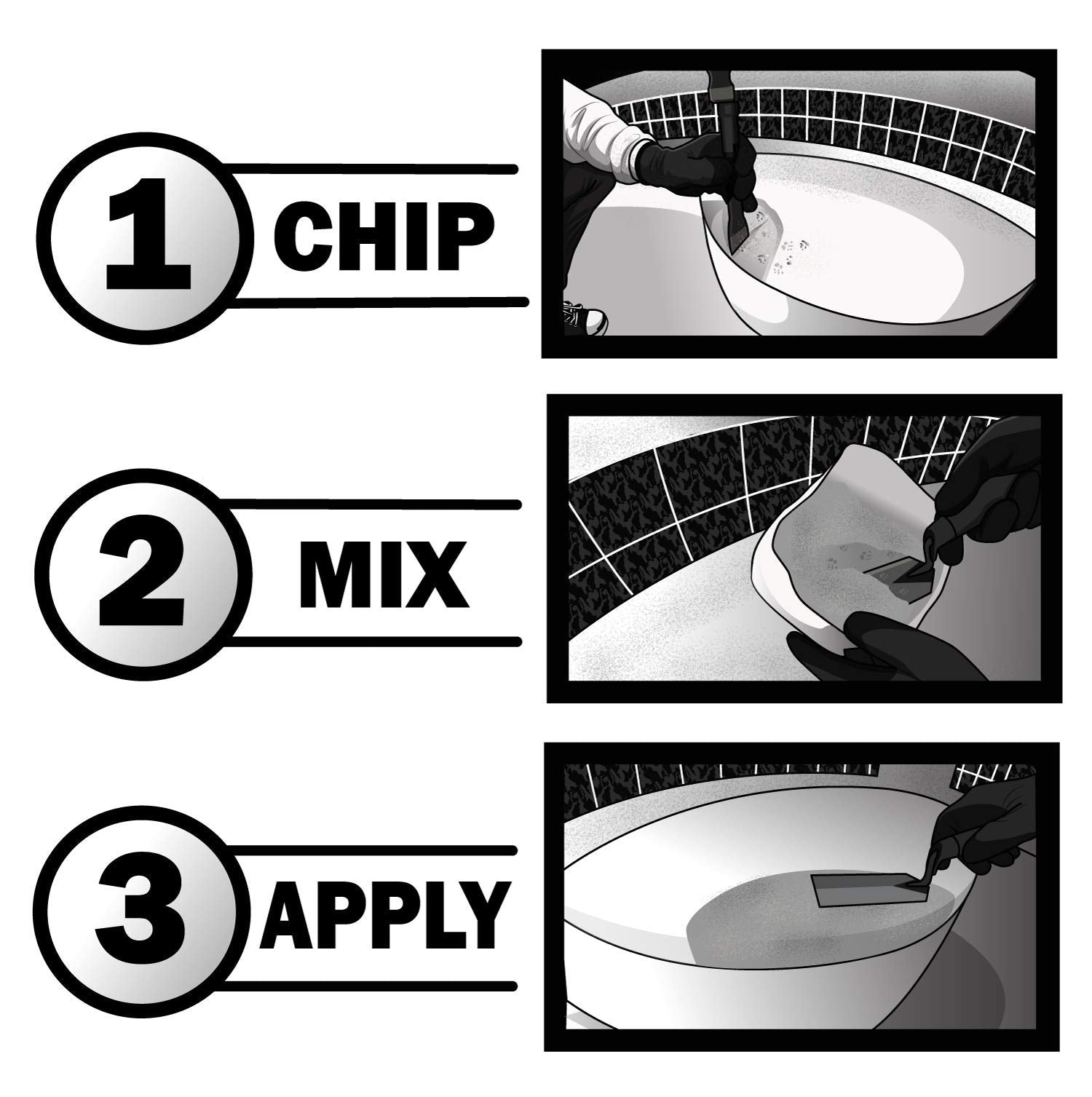 Application in hand using Pool Patch demonstrating easy mixing and quick use