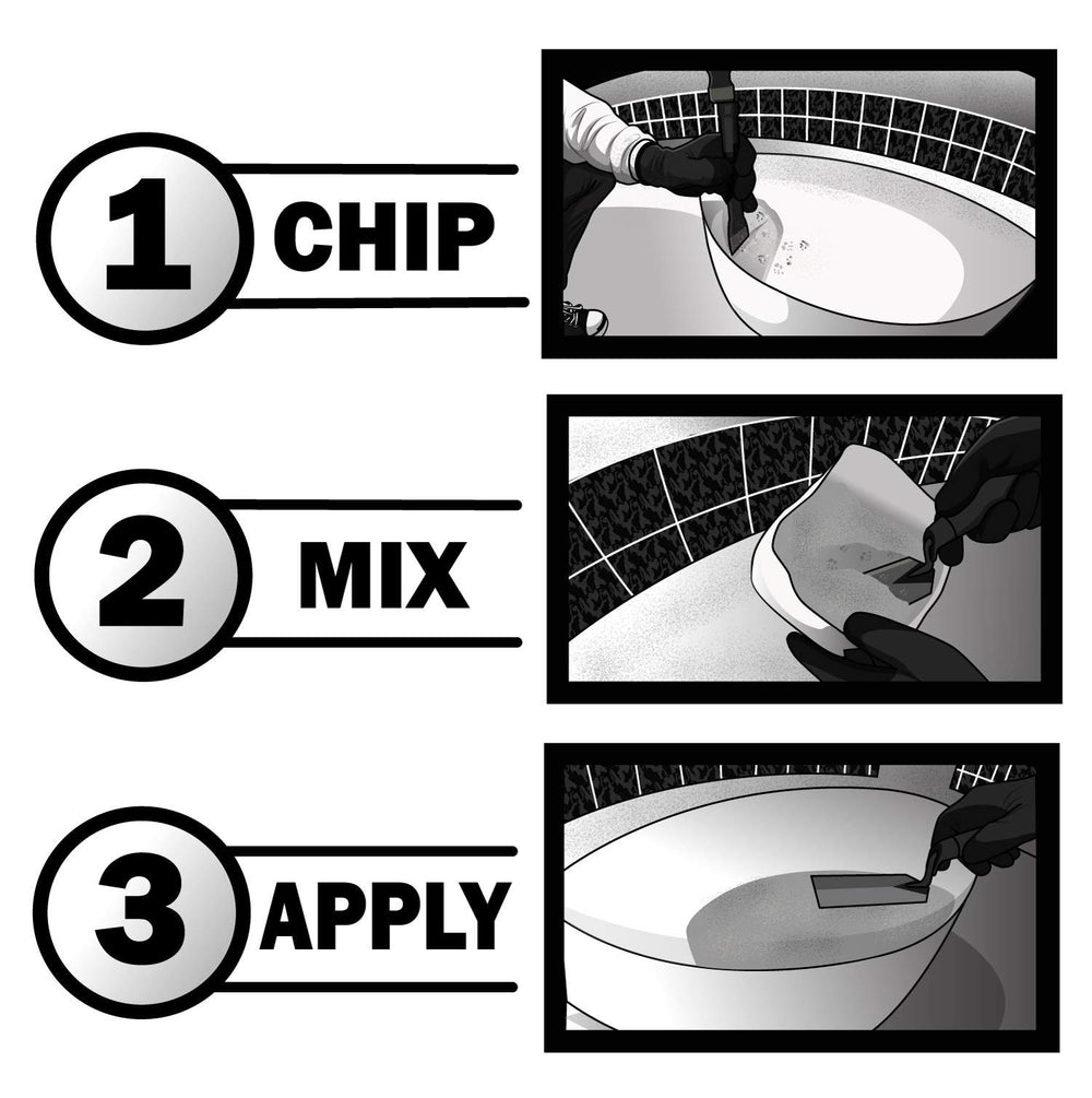 Application in hand using Pool Patch demonstrating easy mixing and quick use