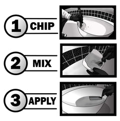 Application in hand using Pool Patch demonstrating easy mixing and quick use