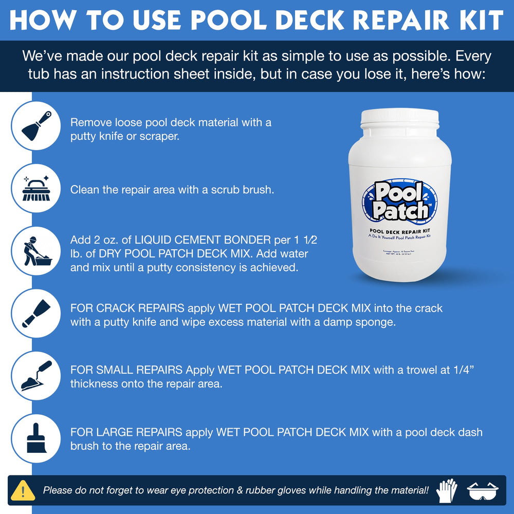 Pool Patch finished repair on pool deck illustrating clean durable finish