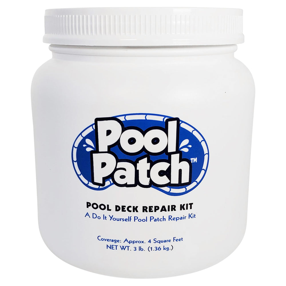 Pool Patch front packaging showing kit and included bonder for quick repairs