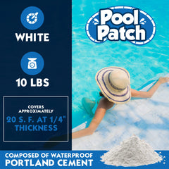 Pool Patch close-up of tile edge showing strong bond and minimal shrinkage