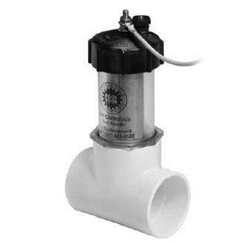 Pool Tool 104D front view showing compact inline zinc anode protecting equipment