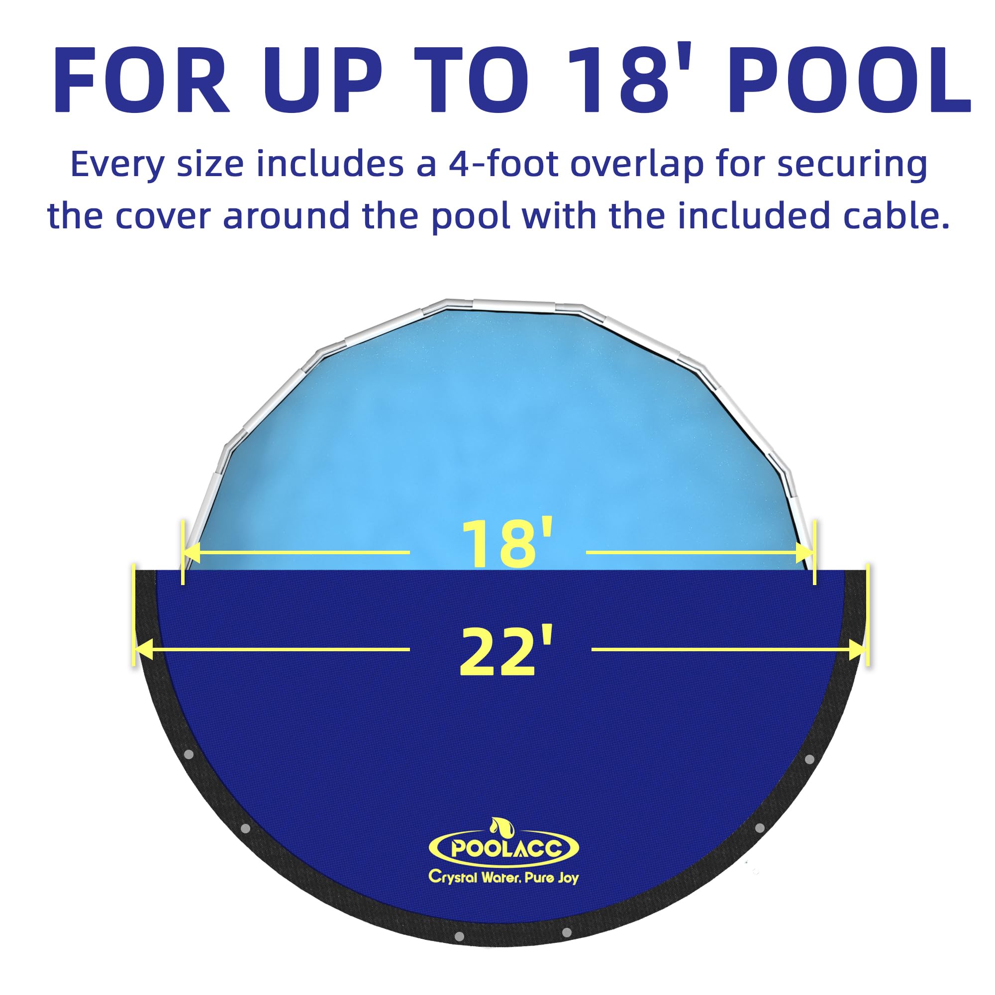 POOLACC black underside view showing UV-blocking lining and light reduction benefit