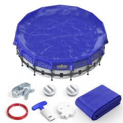 POOLACC front view of 24 ft cover showing full-edge protection and peace of mind