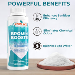 POOLACC being poured into a hot tub to activate bromide reserve