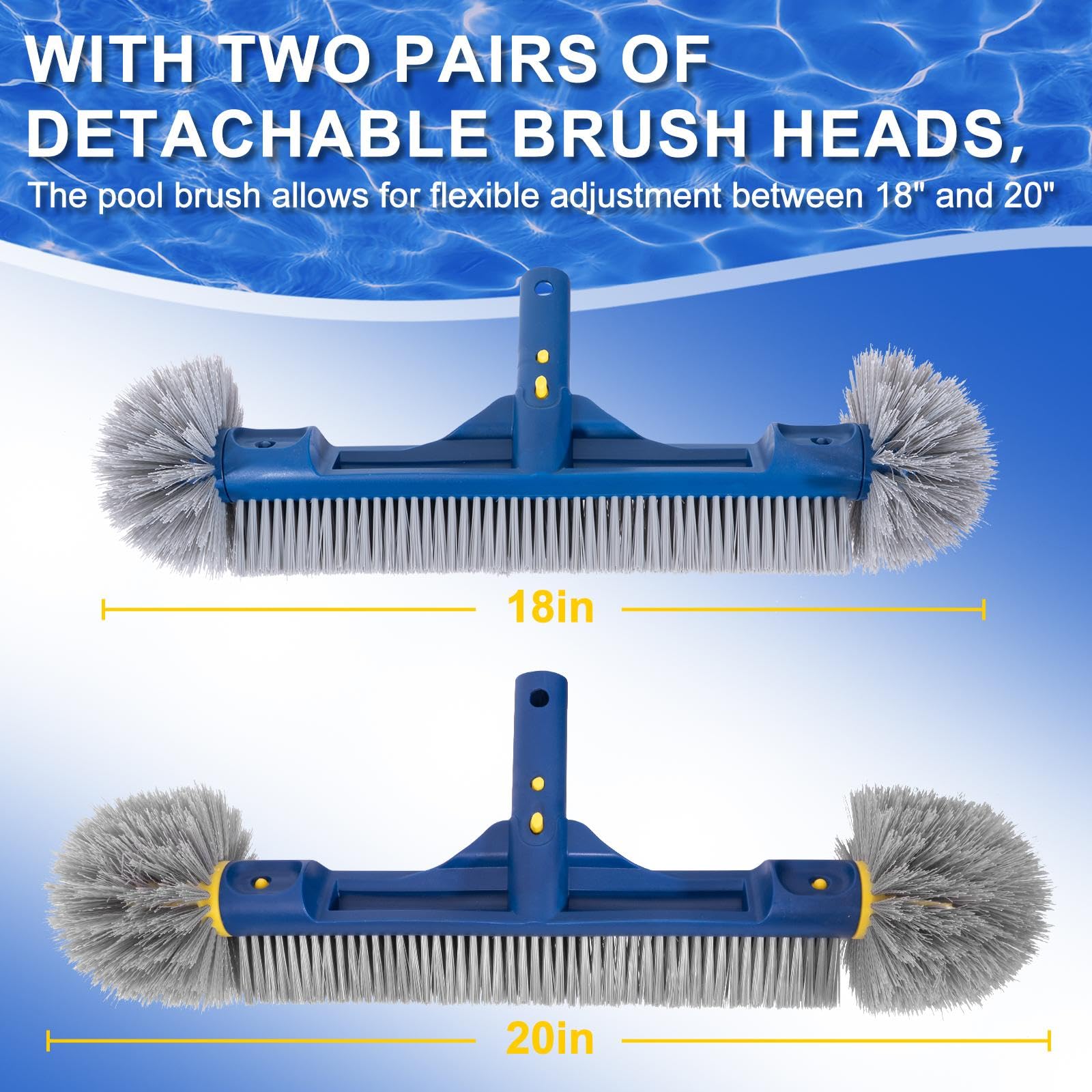 POOLAZA close-up of curved bristles showing lift for stubborn dirt