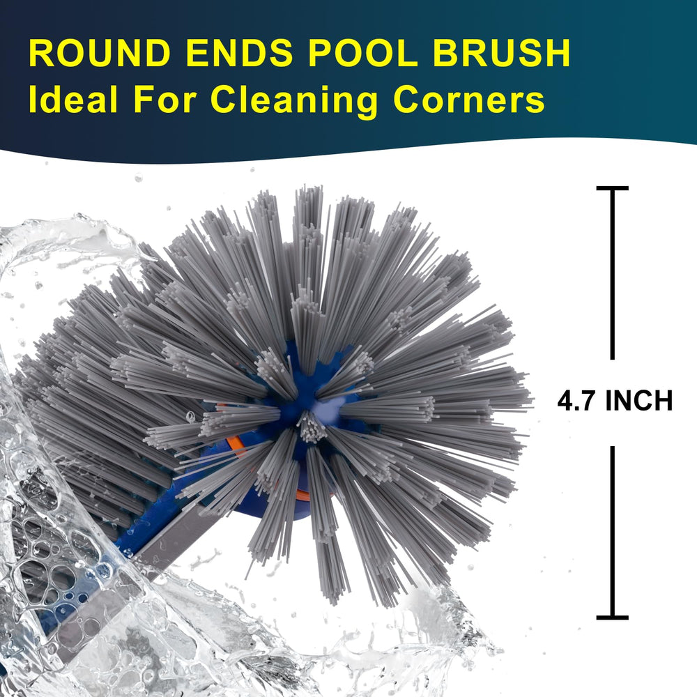 POOLAZA close-up of curved bristles for maximum wall and floor contact