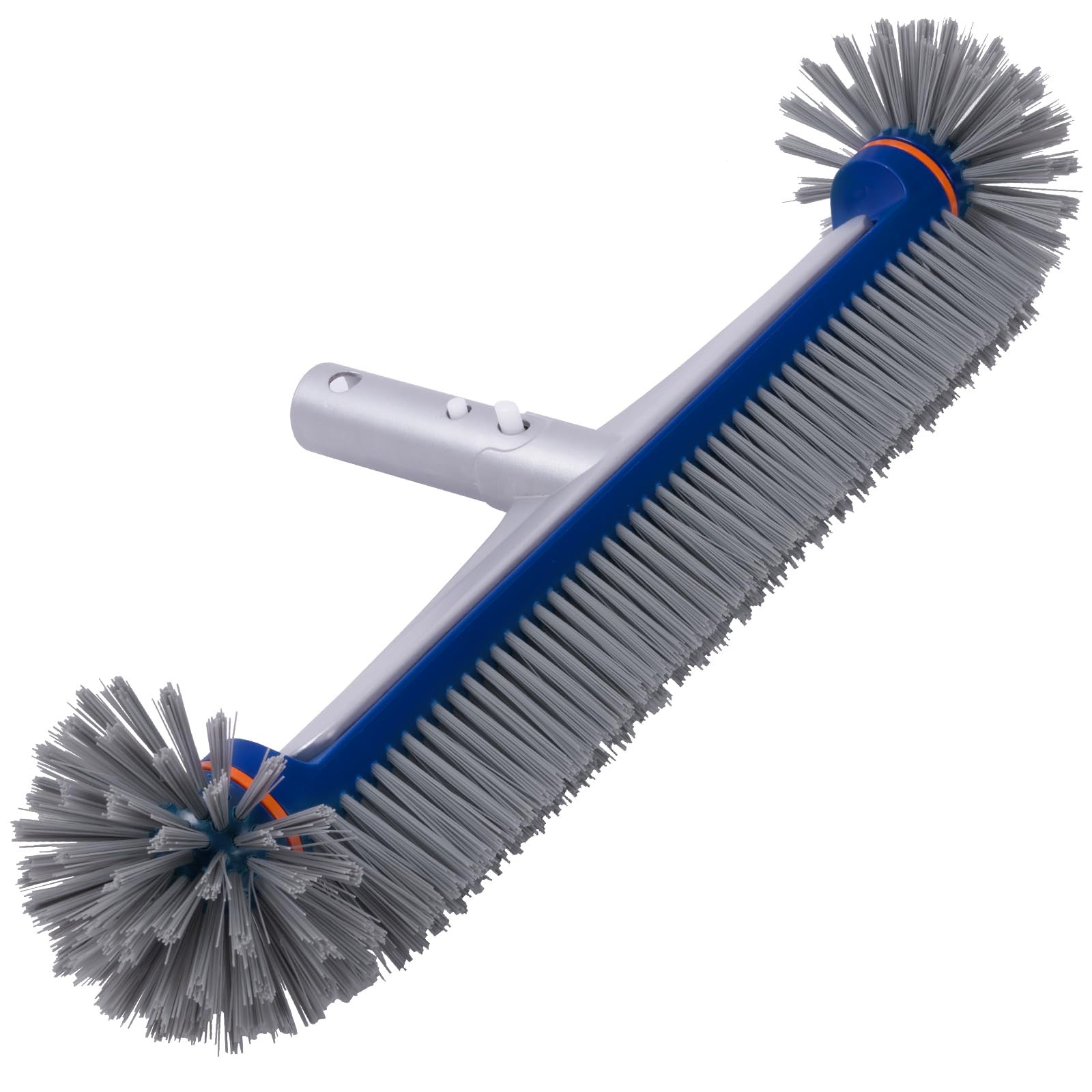 POOLAZA front view of brush head showing wide cleaning surface and efficiency