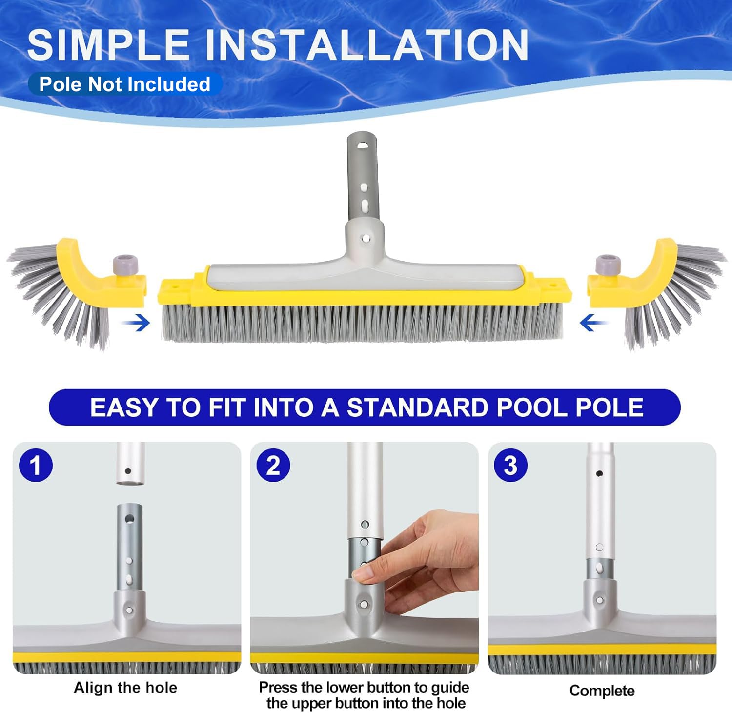 POOLAZA brush in pool clearing algae on wall for efficient maintenance