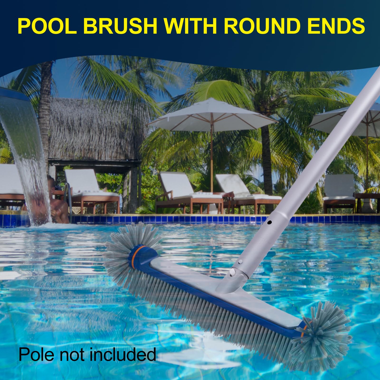 POOLAZA lifestyle image of backyard cleaning for convenient pool maintenance