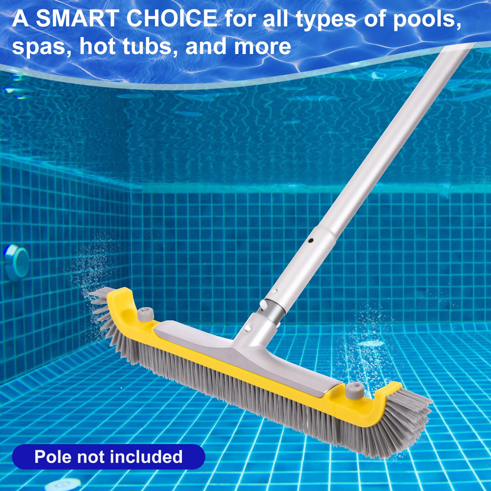 POOLAZA size comparison with hand showing wide coverage and control