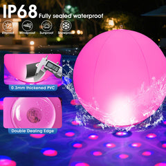PoolBliss floating in pool at night casting star-like dots and enhanced atmosphere
