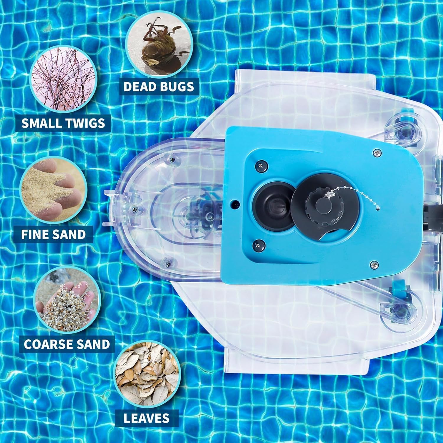 PoolCent handheld size comparison with hand showing portable convenience