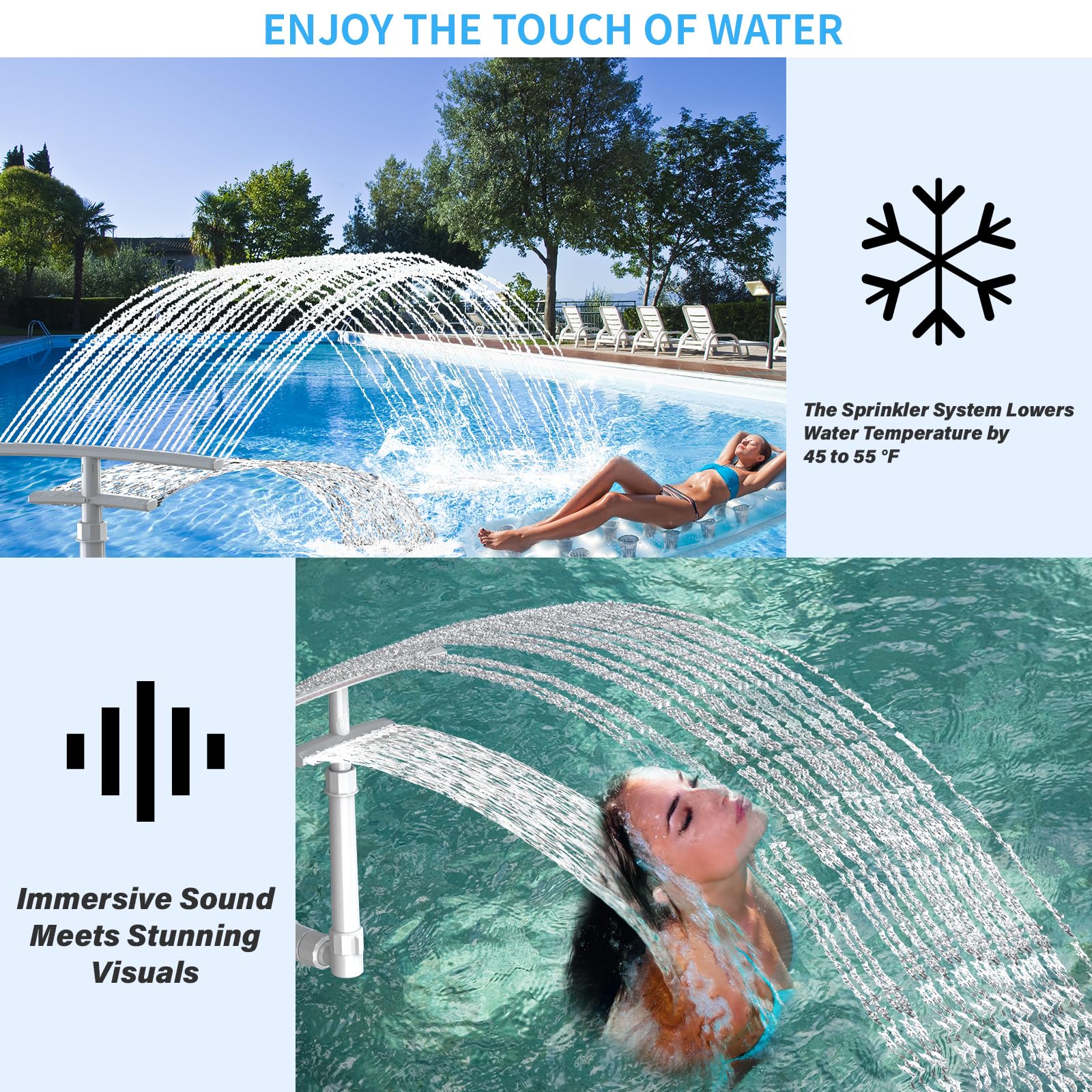 PoolCoolPro height and spread comparison showing wider coverage benefit