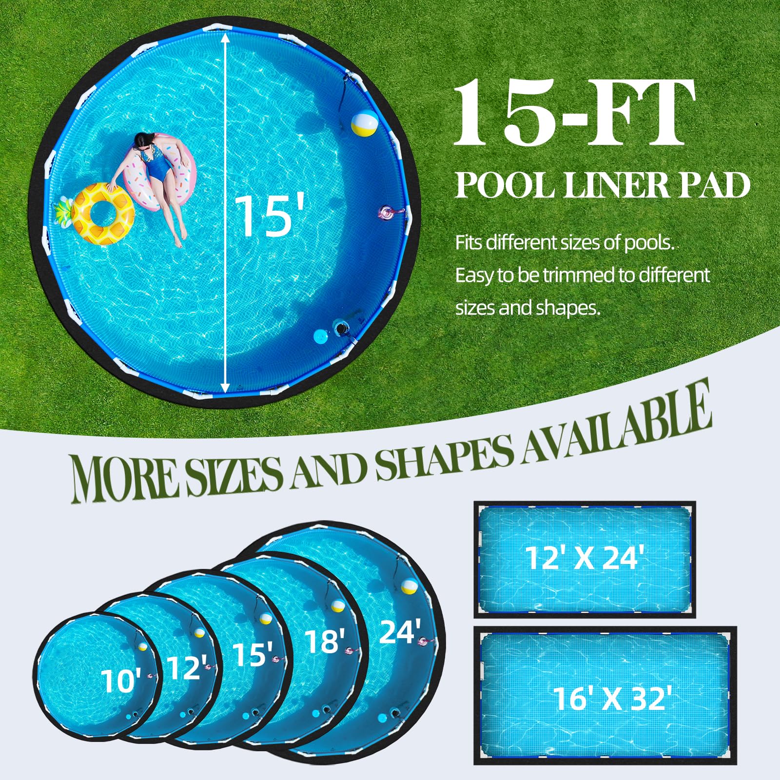 Poolergetic close-up felt texture highlighting durable cushioning and puncture protection