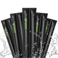 Poolergetic front view of 5-pack 8ft water bags showing full kit and benefit of edge anchoring