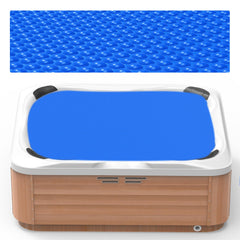 Poolergetic front view of folded 7x7 FT thermal blanket showing compact storage and quick deployment