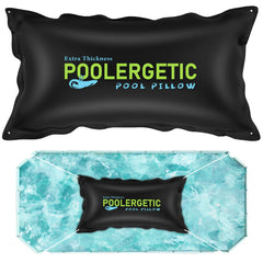 Poolergetic front view of 4x8 ft pillows showing two-pack for secure winter protection