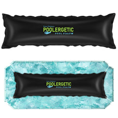 Poolergetic front view of the inflated pillow showing center placement and protection