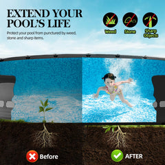 Poolergetic trimming the pad to fit pool edge demonstrating easy custom installation