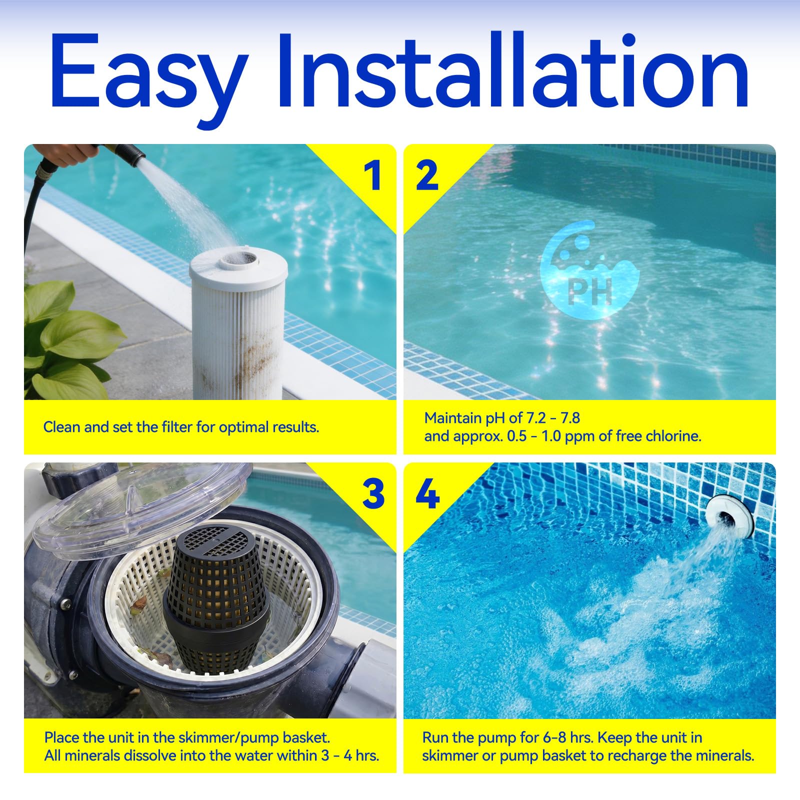 PoolFilter X installed in skimmer demonstrating quick placement benefit