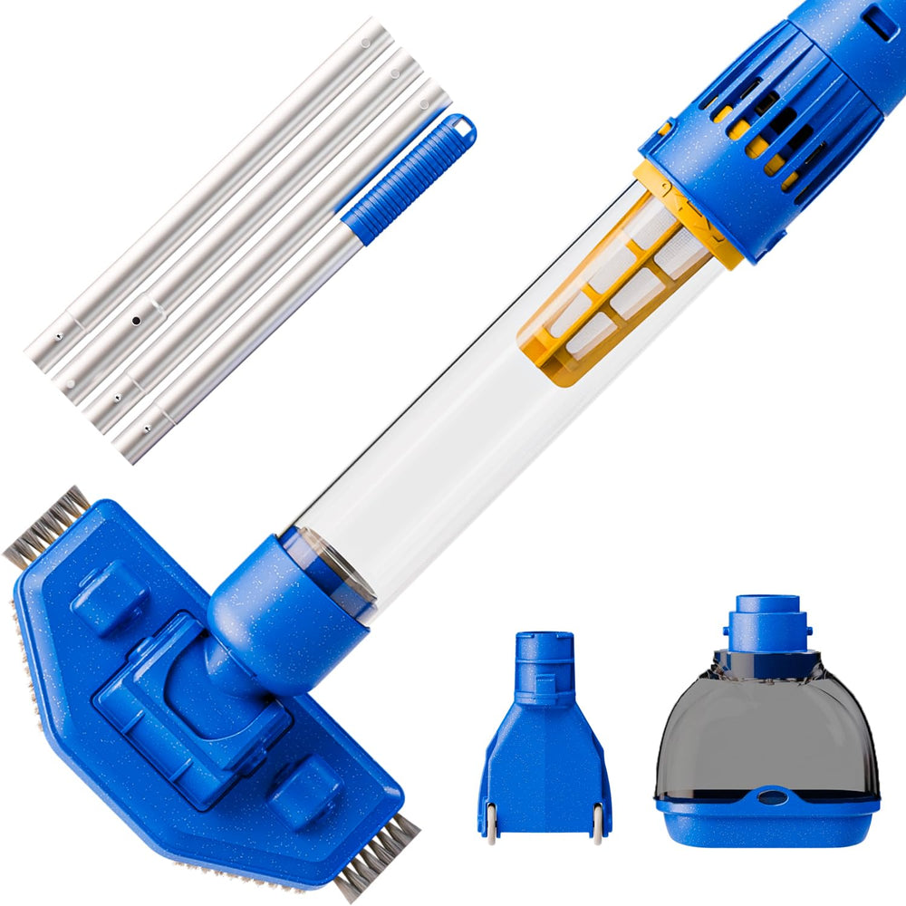 PoolGuard front view handheld vacuum showing compact design and nozzle for efficient cleaning