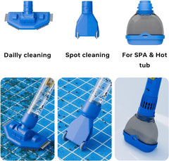 PoolGuard vacuum cleaning spa steps illustrating fast spot-cleaning convenience