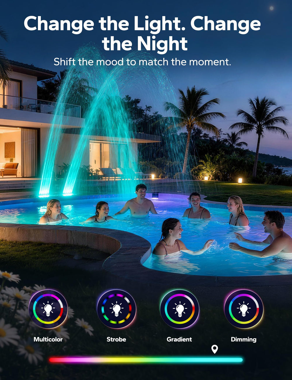POOLHACKER installed on above-ground pool showing cordless setup and quick install benefit