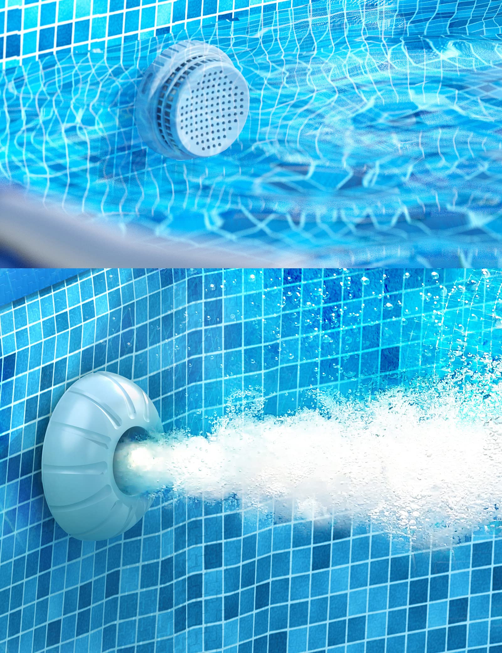 POOLHACKER close-up of 1.25" strainer grid highlighting debris protection and easy cleaning