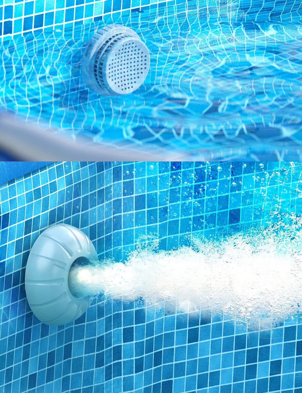 POOLHACKER close-up of 1.25" strainer grid highlighting debris protection and easy cleaning