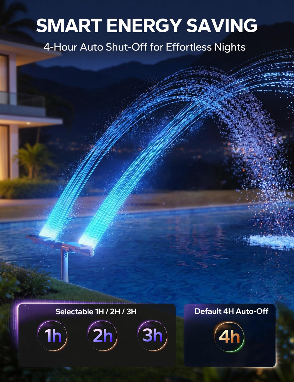 POOLHACKER dual-head spray action demonstrating wide waterfall coverage for cooling benefit