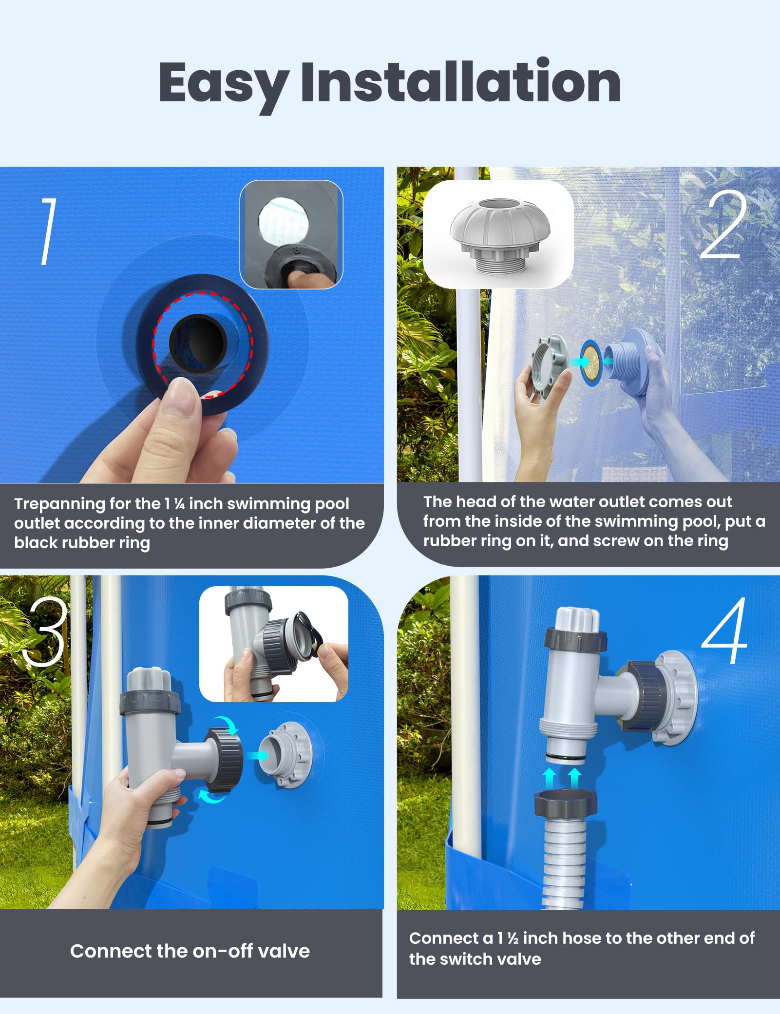 POOLHACKER dual split plunger valve image showing balanced flow control between two hoses