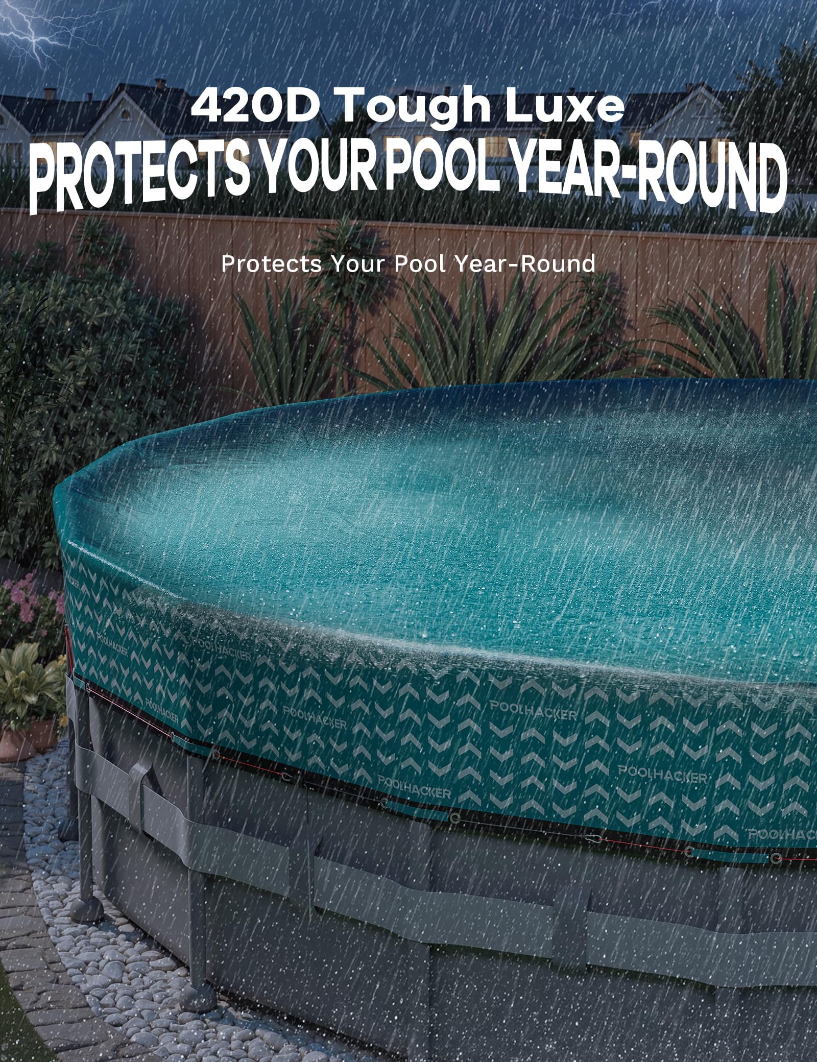 POOLHACKER reinforced hem and stitching for stronger anchor points and longevity