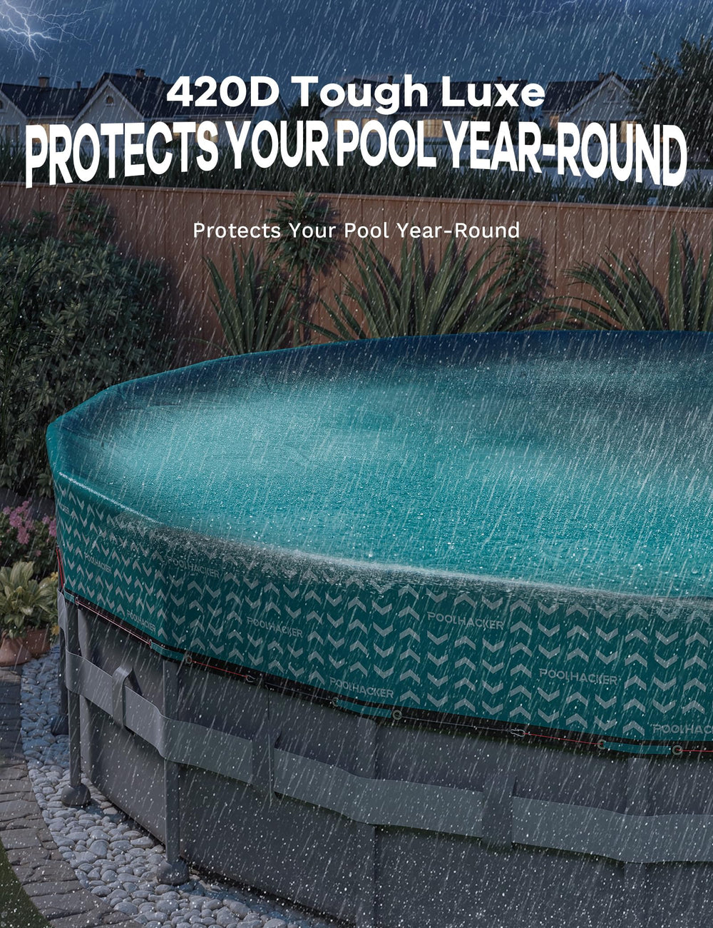 POOLHACKER reinforced hem and stitching for stronger anchor points and longevity