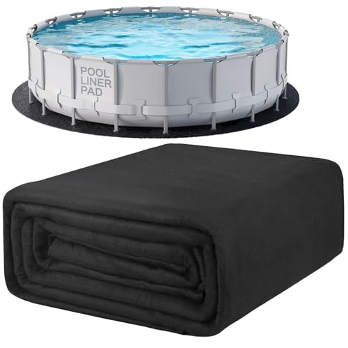 POOLHACKER front view of 15 ft round liner pad showing fit and packaging benefit protection