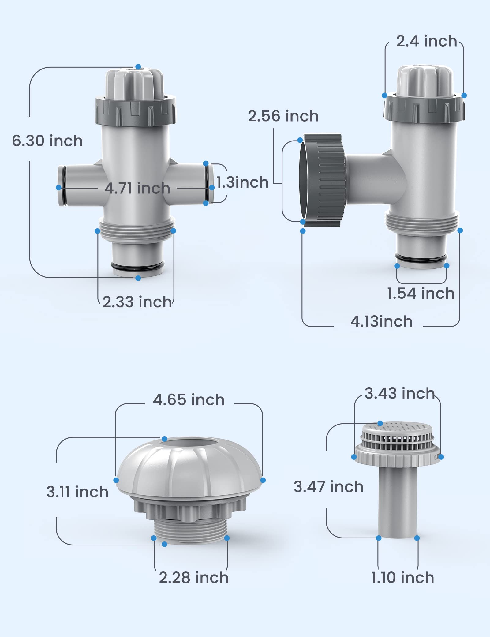 POOLHACKER detailed shot of 1.5" inlet nozzle showing restored return spray efficiency