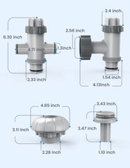 POOLHACKER detailed shot of 1.5" inlet nozzle showing restored return spray efficiency